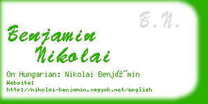 benjamin nikolai business card